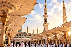 Les parasols de la Mosquée du Prophète à Médine