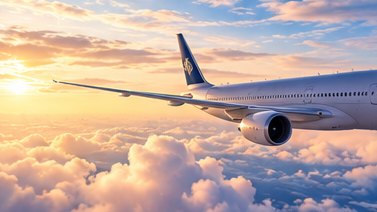 Avion au coucher du soleil